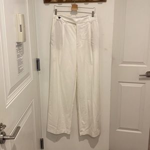 White Linen Trousers Zara
